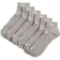 Puma Kurzsocken "Socken Cushioned Quarter 3P 3er Pack", Damen, Gr. 43-46, grau, Obermaterial: 82% Baumwolle CO. 16% Polyester PES. 1% Elasthan EL. 1% Polyamid PA., Socken Kurzsocken