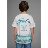 Chiemsee T-Shirt "WAVE", Jungen, Gr. 164/170, weiß, Jersey, Obermaterial: 100% Baumwolle, bedruckt, Basic, Rundhals, Shirts T-Shirt, Kurzarm, Basic-Passform, bedruckt, Rundhalsausschnitt