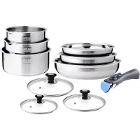 Arthur Martin Kochgeschirr-Set aus Edelstahl, 10-teilig, AM8411