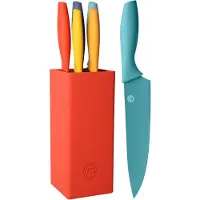 MasterChef Messerblock mit Messer, Messerset mit Block, 6-teilig, Farbig