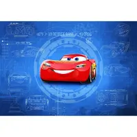 Komar Fototapete "Cars3 Blueprint - Größe 368 x 254 cm", blau (blau, rot), B:368m L:254m, Papier, Tapeten, Fototapete, Kinderzimmer