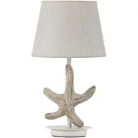 ONLI Tischlampe Stellina , creme / amber, für Wohn- / Esszimmer, Textil / Stoff / Seide, Maritim, Tischlampe