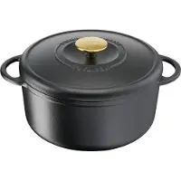 Tefal Heritage E2230504 Kochtopf inkl. Deckel, Gusseisen/Gussaluminium, 29 cm Durchmesser, Induktionsherd-geeignet