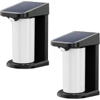 Lumisky 2er-Set Solarstrahler – – LUSTY – H 18 cm – Wandleuchte mit Bewegungsmelder – weiße LED