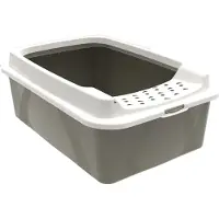 Rotho Katzentoilette Eco Bonnie - Katzenklo mit niedrigem Einstieg von oben - Katzen Toilette 57,2 x 39,3 x 21 cm - Schalentoilette hohe Umrandung