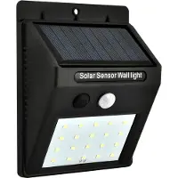 ISO www.schnappi.shop Außenleuchte Solarleuchte mit 20 LEDs Bewegungssensor wetterfeste Außenleuchte Solar Lampe Leuchte