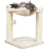 Trixie Katzenbaum Kratzbaum mit Hängematte , 50 cm hoch, Creme, 41x41 cm Grundfläche, Sisal
