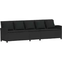Syfax Gartensofa 5-Sitzer mit Kissen Schwarz Poly Rattan