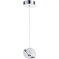 Luxera LED Pendelleuchte MALCOLM 8W, 4000K, silber/kristallfarben, Ø: 14 H: 110 cm