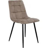 Ebuy24 Midde Esszimmerstuhl in hellbraun mit schwarzen Beinen.