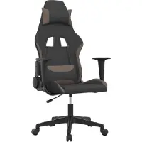Syfax Gaming-Stuhl Schwarz und Taupe Stoff