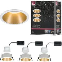Paulmann 1100000002199 "Cole", gold (weiß, goldfarben), 3, Ø 8,8cm, 1 Stk., Leuchten, Deckenspots, 3er Set, 1100000002199
