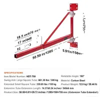 OEM Elektrischer Windenstützarm, verstellbares Design, langlebige Stahlkonstruktion, 150-300kg