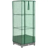 Syfax Hochbeet mit Gewächshaus-Aufsatz Rattan-Optik 40x40x123 cm