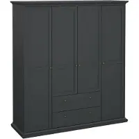 Dmora Großer Kleiderschrank Amarena, Schlafzimmermöbel, Schrank, Garderobe, 181x61 h201 cm, Grau