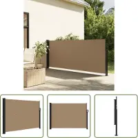 The Living Store Seitenmarkise Ausziehbar Taupe 140x500 cm