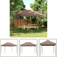 The Living Store Partyzelt Faltbar Pop-Up Braun 410x279x315 cm
