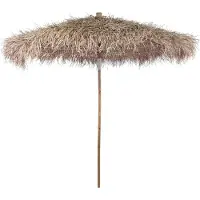The Living Store Bambus-Sonnenschirm mit Bananenblatt-Dach 210 cm