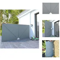 vidaXL Faltbarer Terrassen-Seitenfächer Grau 400×200 cm - Sonnenschirme & Sonnenschutze