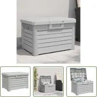 The Living Store Outdoor-Kissenbox Grau 73x50,5x46,5 cm Polypropylen