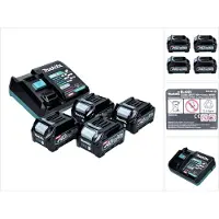 Makita Power Source Kit 40 V max. mit 4x BL 4025 Akku 2,5 Ah XGT ( 4x 191B36-3 ) + DC 40 RA Schnell Ladegerät XGT LXT ( 191E07-8 )