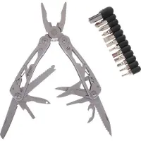 Ganzo Multitool G202 mit 25 Werkzeugen, gefederter Kombizange, 12 Spitzen, 10,5 x 1,8 cm