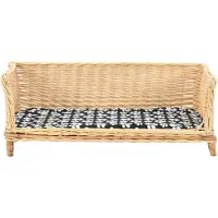 Syfax Hundekorb mit Kissen 90x54x35 cm Natur Weide
