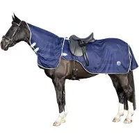HKM Fliegenausreitdecke -mit abnehmbarem Halsteil- Größe (Pferdedecke) - 95 cm Farbe - Dunkelblau