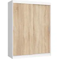 Akord Schiebetürenschrank Mono Weiß/Sonoma-Eiche 150X60X200 Cm