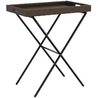 Syfax Tabletttisch Klappbar Braun 65x40x75 cm Poly Rattan