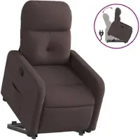 Syfax Relaxsessel mit Aufstehhilfe Dunkelbraun Stoff