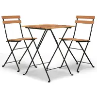 Syfax 3-tlg. Bistro-Set Klappbar Massivholz Teak und Stahl