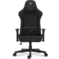 Sense7 Spellcaster SENSHI Gaming Stuhl Stoff Schwarz - Ergonomischer Bürostuhl Schreibtischstuhl Zockerstuhl 150kg 2D-Armlehnen Chefsessel