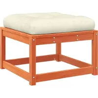 Syfax Gartenhocker mit Kissen Wachsbraun Massivholz Kiefer