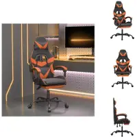 vidaXL Gaming-Stuhl mit Fußstütze Drehbar Schwarz & Orange Kunstleder - Gaming-Sessel