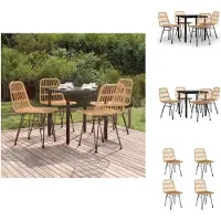 vidaXL 5-tlg. Garten-Essgruppe Poly Rattan - Gartenmöbel-Sets