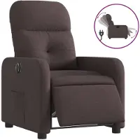 Syfax Relaxsessel Elektrisch Dunkelbraun Stoff