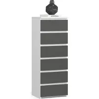 Akord Hohe Kommode Weiß-Grau/Graphit 40X35X109 Cm