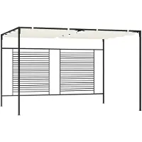 Syfax Pavillon mit Ausziehbarem Dach 3x4x2,3 m Cremeweiß 180 g/m²