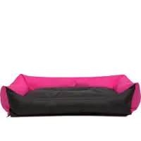 HOBBYDOG Hundekissen Hundebett Schlafplatz Hundekissen Pontes - Eco - 105 x 75 x 17 cm [Größe: XXL] - Rosa mit Schwarz