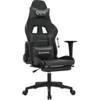 Syfax Gaming-Stuhl mit Fußstütze Schwarz und Grau Kunstleder
