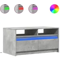 Syfax LED-Couchtisch Betongrau Holzwerkstoff