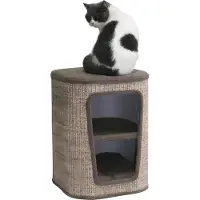 Nobby Kratztonne Capta braun-leinenoptik, Maße: 38 x 38 x 50 cm
