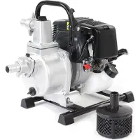 Wiltec Benzin Wasserpumpe 1kW 8.000l/h 6.500U/min, 30m Förderhöhe, Gartenpumpe mit 4 Takt Motor, Motorpumpe