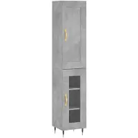 Syfax Highboard Betongrau 34,5x34x180 cm Holzwerkstoff