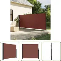 The Living Store Seitenmarkise Ausziehbar Braun 180x600 cm