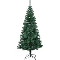 The Living Store Künstlicher Weihnachtsbaum Schillernde Spitzen Grün 180 cm PVC