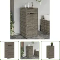 The Living Store Gartenschrank Grau 55x55x111 cm Poly Rattan