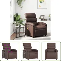 The Living Store Massagesessel Braun Kunstleder