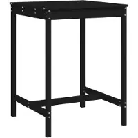 Syfax Gartentisch Schwarz 82,5x82,5x110 cm Massivholz Kiefer